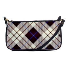 Blue, purple and white diagonal plaids Shoulder Clutch Bag