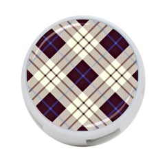 Blue, Purple And White Diagonal Plaids 4-port Usb Hub (one Side) by ConteMonfrey