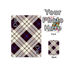 Blue, Purple And White Diagonal Plaids Playing Cards 54 Designs (mini) by ConteMonfrey