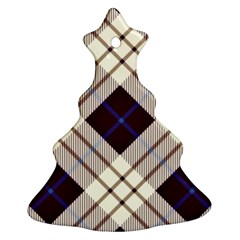 Blue, Purple And White Diagonal Plaids Ornament (christmas Tree)  by ConteMonfrey