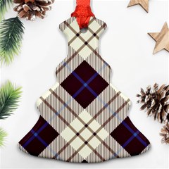 Blue, purple and white diagonal plaids Christmas Tree Ornament (Two Sides)