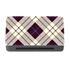 Blue, Purple And White Diagonal Plaids Memory Card Reader With Cf by ConteMonfrey