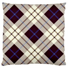 Blue, purple and white diagonal plaids Large Cushion Case (One Side)