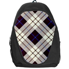 Blue, purple and white diagonal plaids Backpack Bag