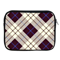 Blue, Purple And White Diagonal Plaids Apple Ipad 2/3/4 Zipper Cases by ConteMonfrey