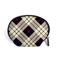 Blue, purple and white diagonal plaids Accessory Pouch (Small)