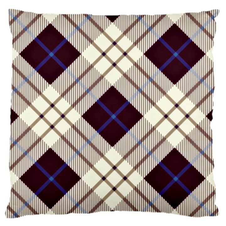 Blue, purple and white diagonal plaids Standard Flano Cushion Case (Two Sides)