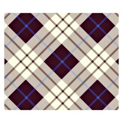 Blue, Purple And White Diagonal Plaids Double Sided Flano Blanket (small)  by ConteMonfrey