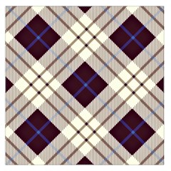 Blue, Purple And White Diagonal Plaids Square Satin Scarf (36  X 36 ) by ConteMonfrey