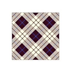 Blue, purple and white diagonal plaids Satin Bandana Scarf 22  x 22 