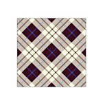 Blue, purple and white diagonal plaids Satin Bandana Scarf 22  x 22  Front