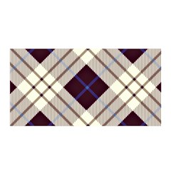 Blue, purple and white diagonal plaids Satin Wrap 35  x 70 