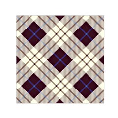 Blue, purple and white diagonal plaids Square Satin Scarf (30  x 30 )