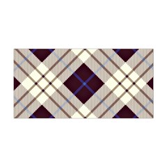 Blue, Purple And White Diagonal Plaids Yoga Headband by ConteMonfrey