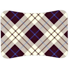 Blue, purple and white diagonal plaids Velour Seat Head Rest Cushion