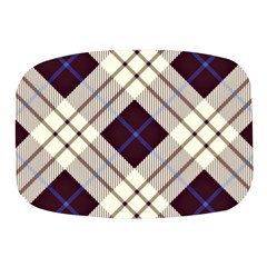 Blue, Purple And White Diagonal Plaids Mini Square Pill Box by ConteMonfrey