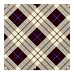 Blue, purple and white diagonal plaids Banner and Sign 3  x 3  Front