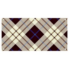 Blue, Purple And White Diagonal Plaids Banner And Sign 4  X 2  by ConteMonfrey