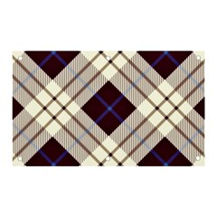 Blue, Purple And White Diagonal Plaids Banner And Sign 5  X 3  by ConteMonfrey