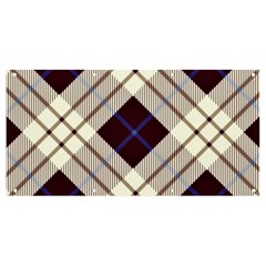 Blue, Purple And White Diagonal Plaids Banner And Sign 8  X 4  by ConteMonfrey