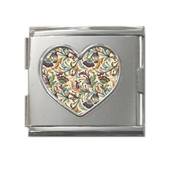 Wallpaper Floral Pattern Mega Link Heart Italian Charm (18mm)