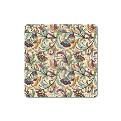 Wallpaper Floral Pattern Square Magnet by Ravend