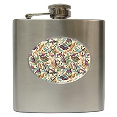 Wallpaper Floral Pattern Hip Flask (6 Oz) by Ravend