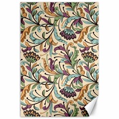 Wallpaper Floral Pattern Canvas 12  X 18  by Ravend