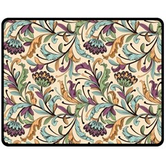 Wallpaper Floral Pattern Double Sided Fleece Blanket (medium)  by Ravend