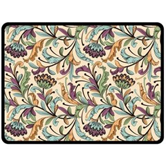 Wallpaper Floral Pattern Double Sided Fleece Blanket (large)  by Ravend