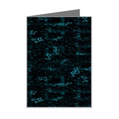 Music Pattern Music Note Doodle Mini Greeting Card by Ravend