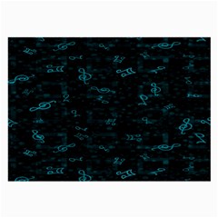 Music Pattern Music Note Doodle Large Glasses Cloth (2 Sides) by Ravend