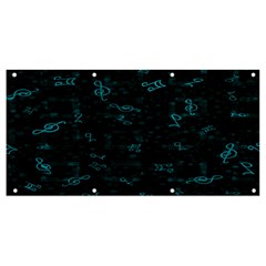 Music Pattern Music Note Doodle Banner And Sign 8  X 4  by Ravend