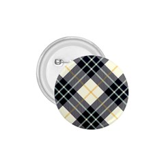 Black, Yellow And White Diagonal Plaids 1 75  Buttons by ConteMonfrey