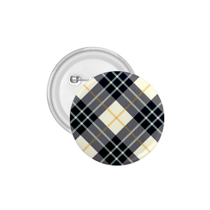 Black, yellow and white diagonal plaids 1.75  Buttons