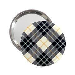 Black, Yellow And White Diagonal Plaids 2 25  Handbag Mirrors by ConteMonfrey