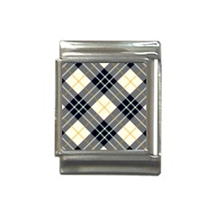 Black, Yellow And White Diagonal Plaids Italian Charm (13mm) by ConteMonfrey