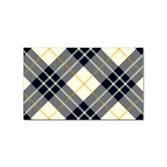 Black, Yellow And White Diagonal Plaids Sticker (rectangular) by ConteMonfrey