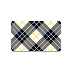 Black, Yellow And White Diagonal Plaids Magnet (name Card) by ConteMonfrey