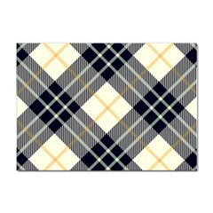 Black, Yellow And White Diagonal Plaids Sticker A4 (10 Pack) by ConteMonfrey