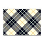 Black, yellow and white diagonal plaids Sticker A4 (10 pack) Front