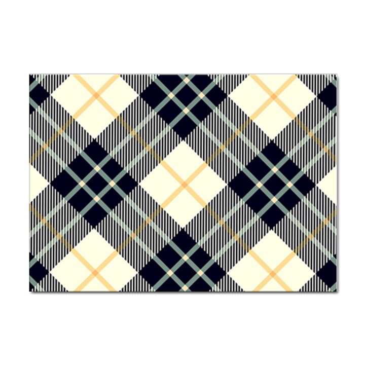 Black, yellow and white diagonal plaids Sticker A4 (100 pack)