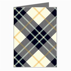 Black, Yellow And White Diagonal Plaids Greeting Card by ConteMonfrey