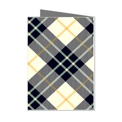 Black, Yellow And White Diagonal Plaids Mini Greeting Cards (pkg Of 8) by ConteMonfrey