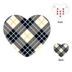 Black, Yellow And White Diagonal Plaids Playing Cards Single Design (heart) by ConteMonfrey