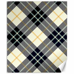 Black, Yellow And White Diagonal Plaids Canvas 8  X 10  by ConteMonfrey