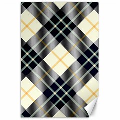 Black, Yellow And White Diagonal Plaids Canvas 24  X 36  by ConteMonfrey