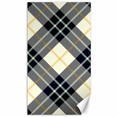 Black, Yellow And White Diagonal Plaids Canvas 40  X 72  by ConteMonfrey