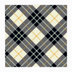 Black, Yellow And White Diagonal Plaids Medium Glasses Cloth by ConteMonfrey