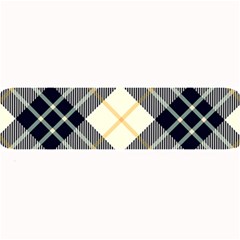 Black, Yellow And White Diagonal Plaids Large Bar Mat by ConteMonfrey